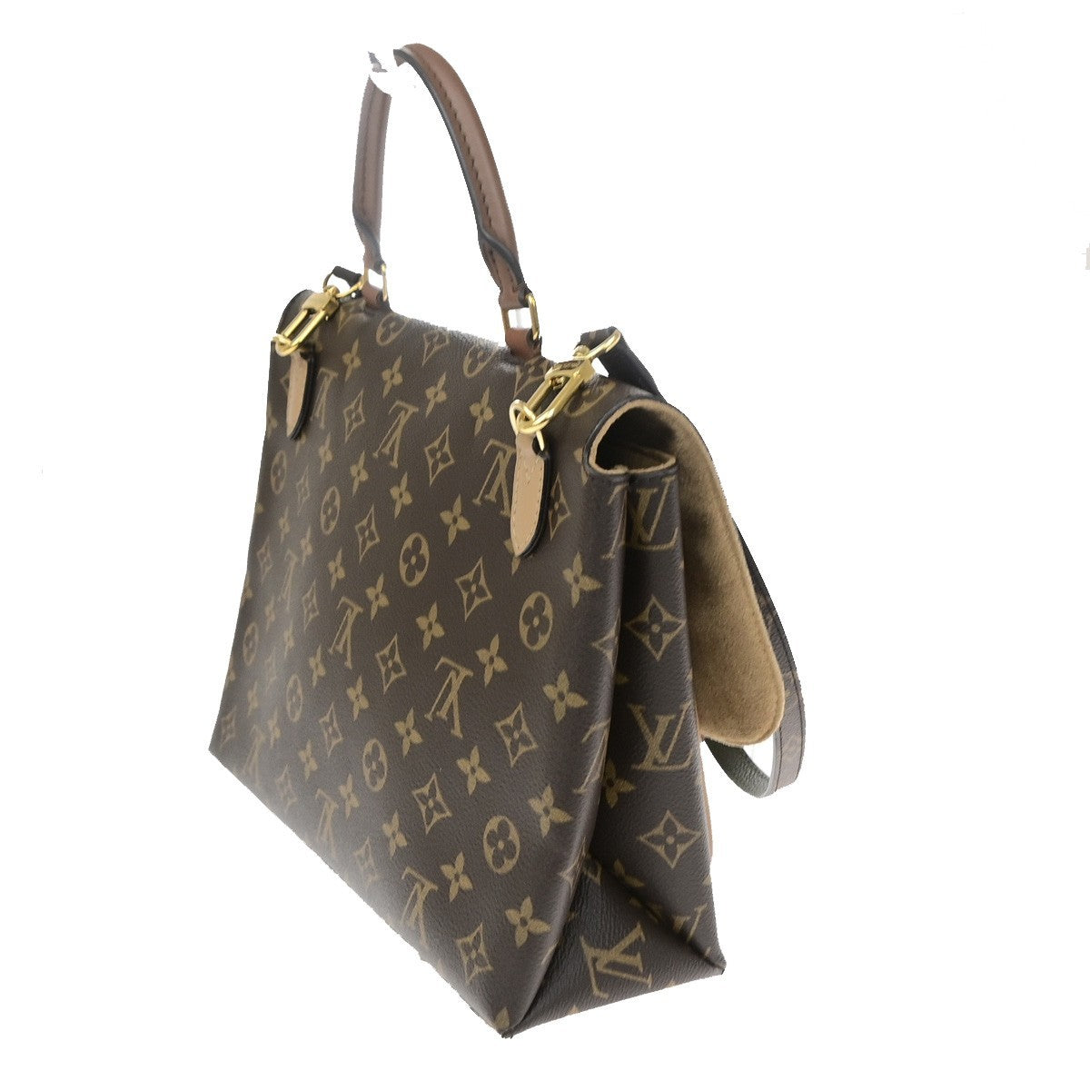 LOUIS VUITTON Logo Marignan Shoulder Bag Monogram Leather Brown M44259 600RQ083