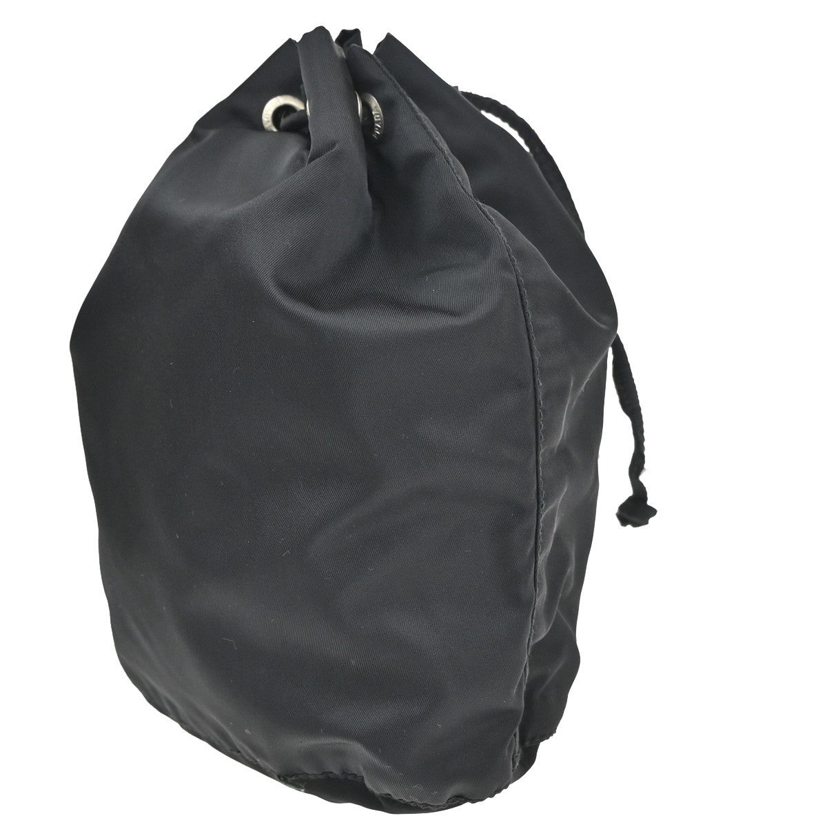 PRADA Tessuto Mini Drawstring Pouch Bag Nylon Leather Black SHW Italy 36KB859