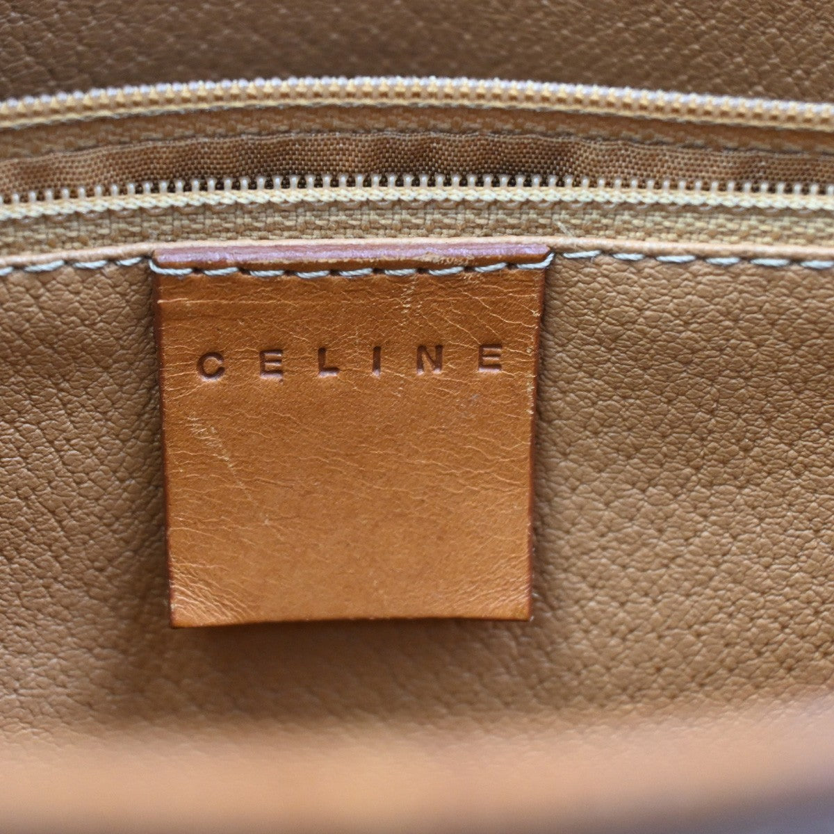 CELINE Logo Macadam Pattern Shoulder Tote Bag PVC Leather Brown Italy 61KB607
