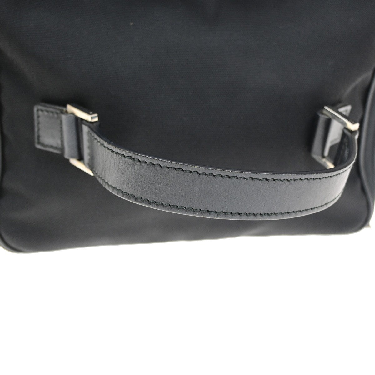 GUCCI Logo Mini Vanity Bag Canvas Leather Black SHW Italy 09CB070
