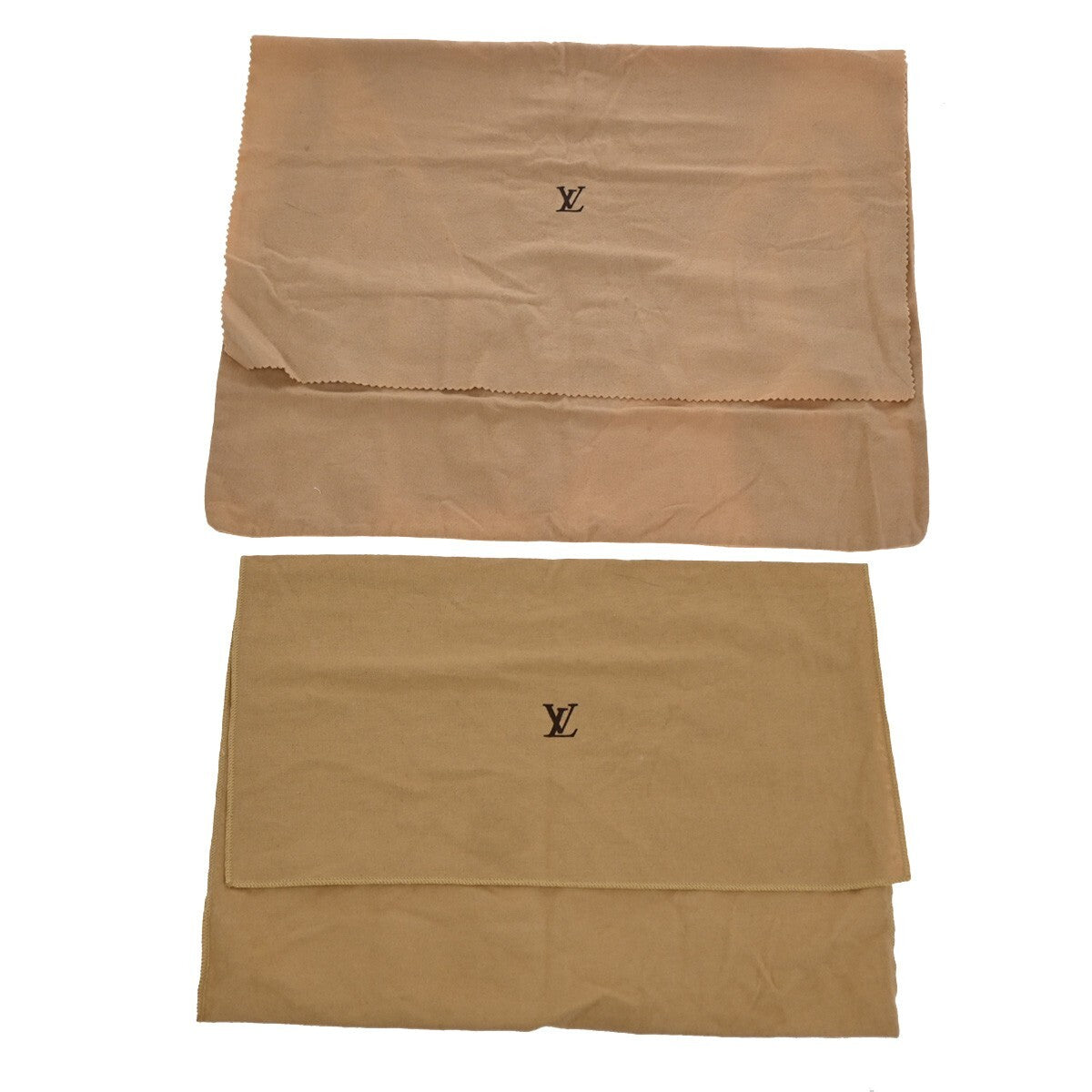 LOUIS VUITTON Logo 10 Set Dust Bag Drawstring Canvas Cotton Beige Brown 09FB552
