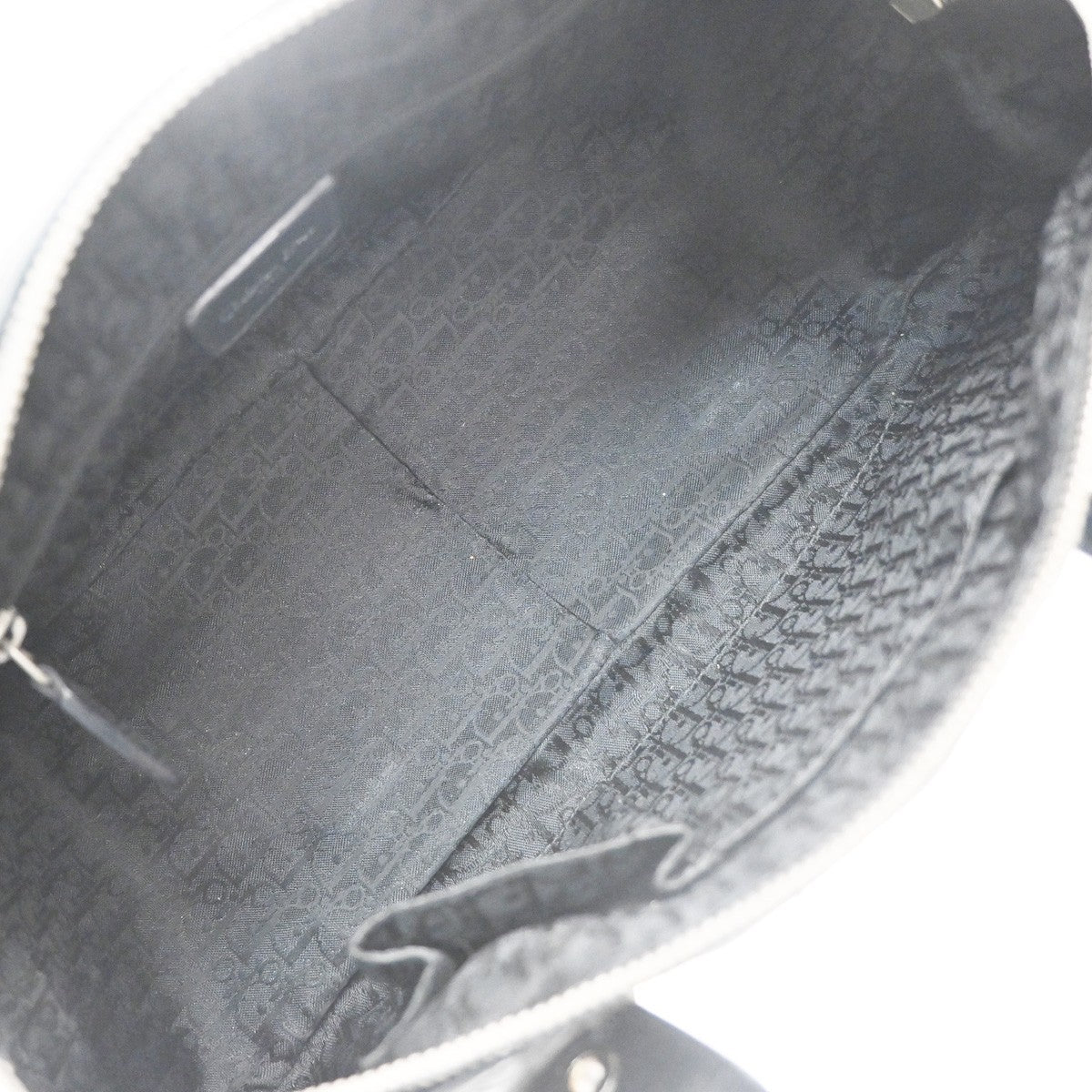 CHRISTIAN DIOR Logo Cannage Mini Boston Hand Bag Leather Black SHW Italy 96MA500