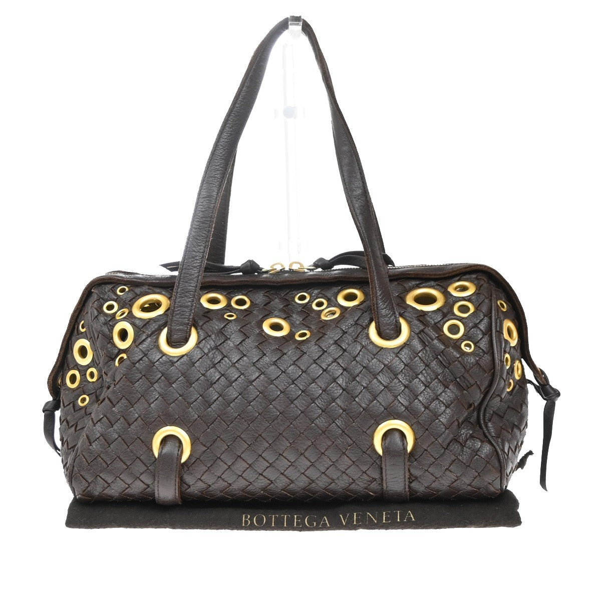 BOTTEGA VENETA Intrecciato Grommet Shoulder Hand Bag Leather BN Italy 75RL790