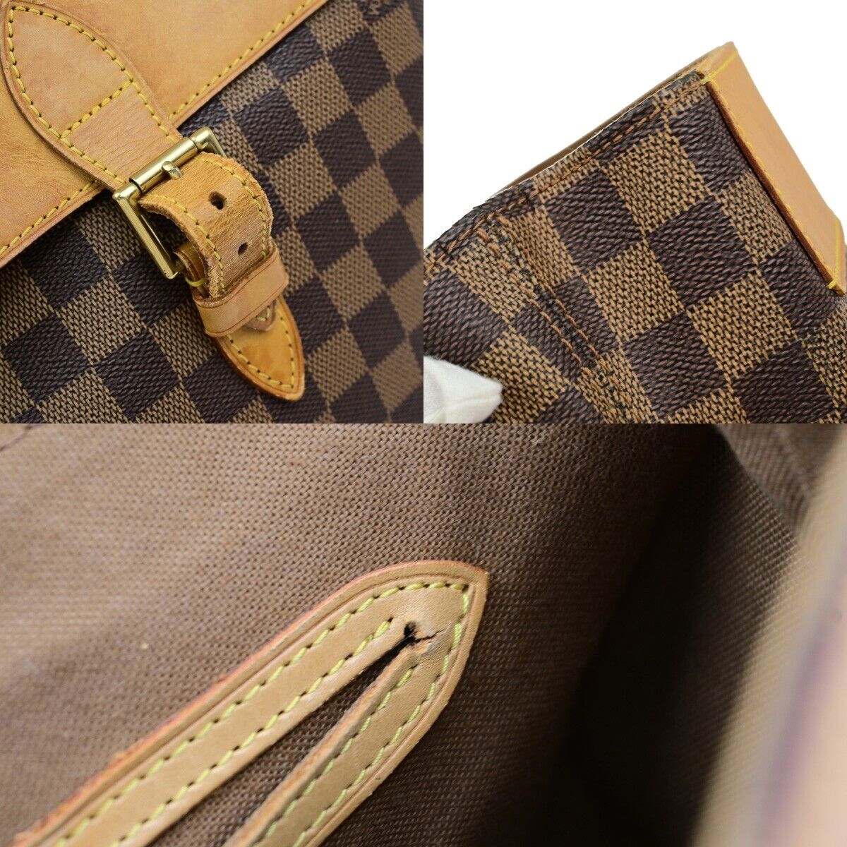 LOUIS VUITTON Logo Arlequin Backpack Bag Damier Ebene Brown N99038 31ED783