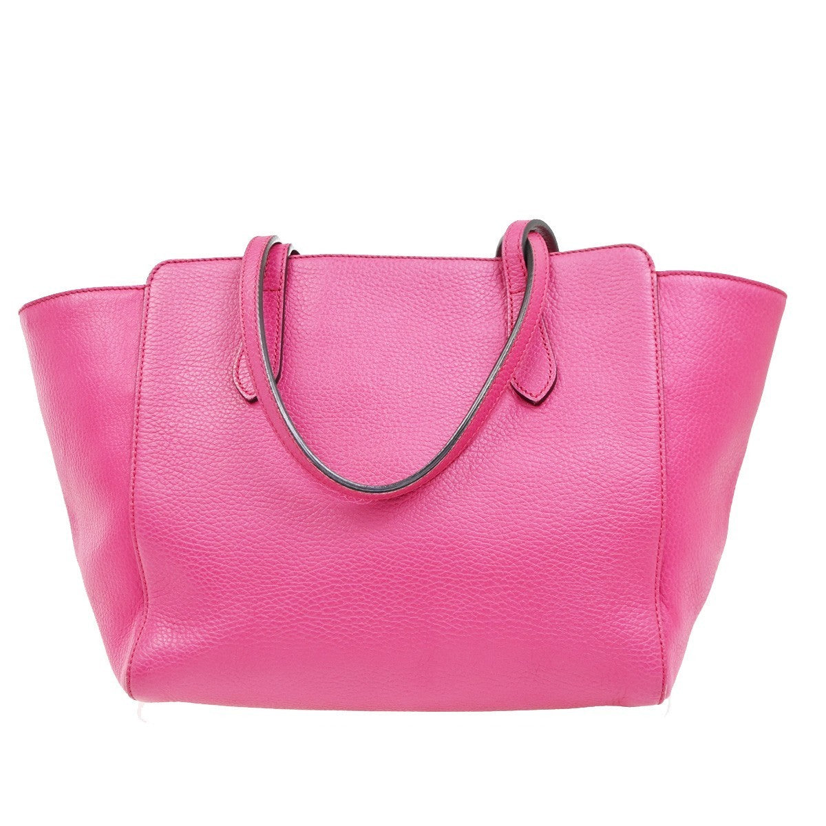 GUCCI Logo Swing Shoulder Tote Bag Leather Pink GHW Italy 83KP493