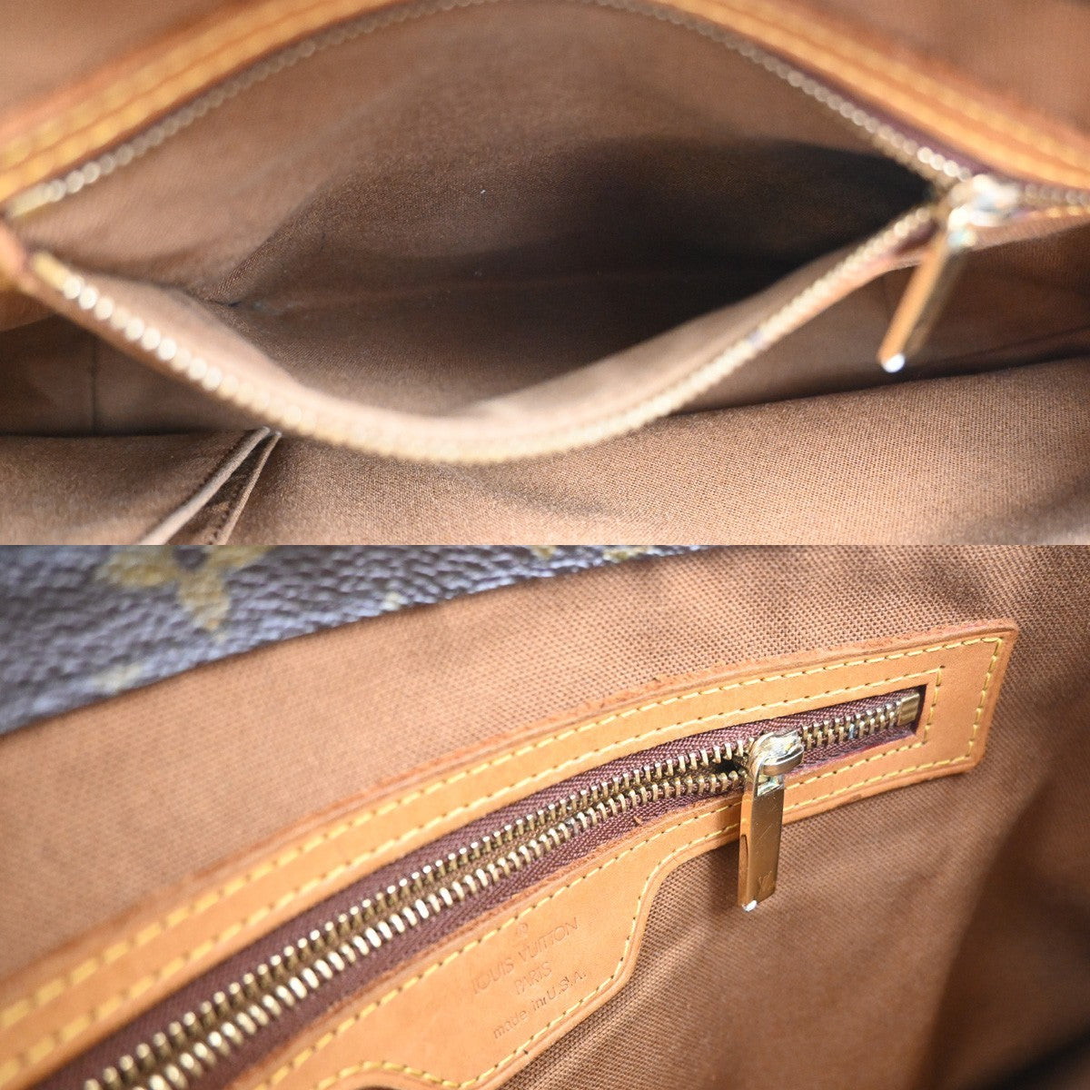 LOUIS VUITTON Cabas Piano Shoulder Bag Monogram Leather Brown USA M51148 82CA802
