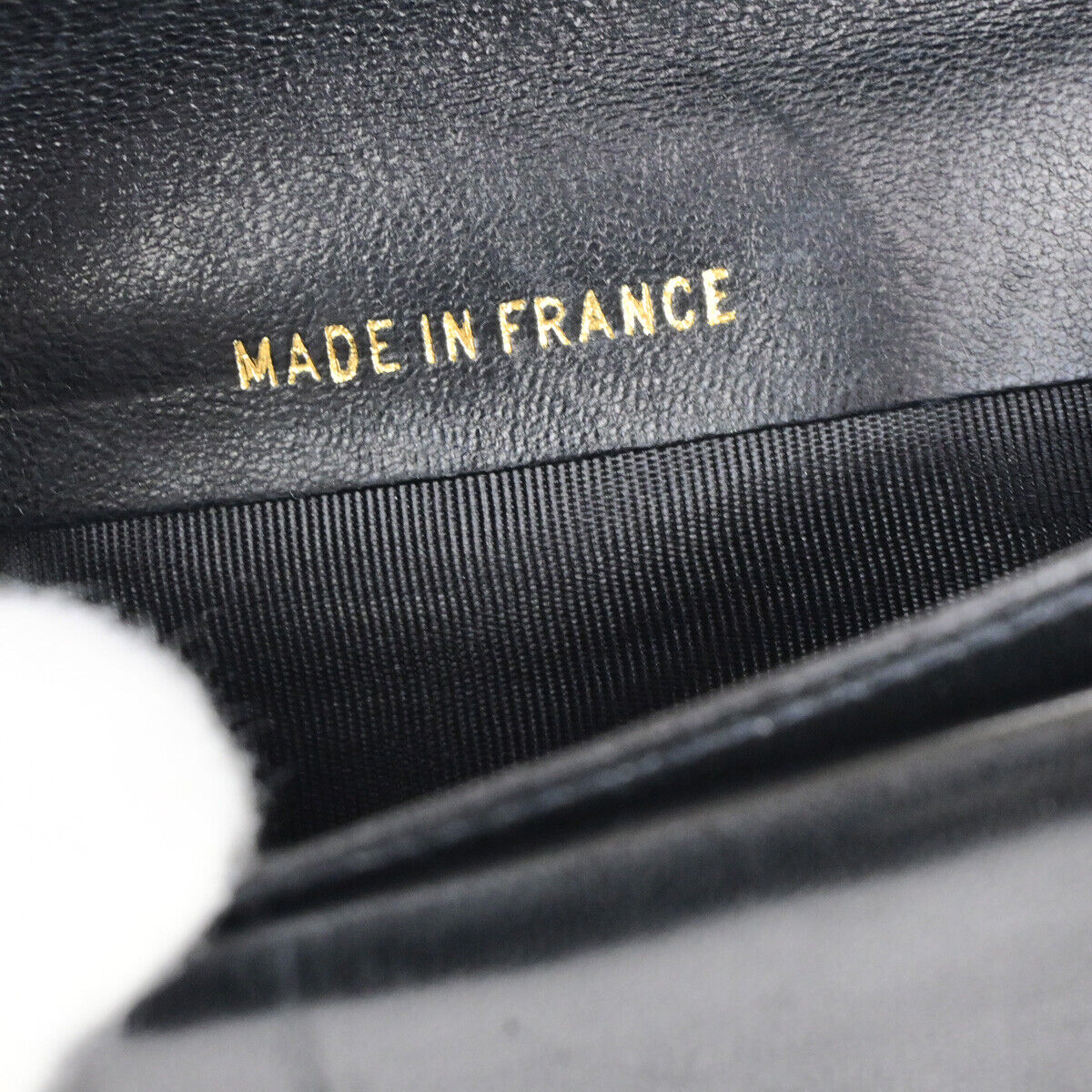 CHANEL CC Logo Long Bifold Wallet Purse Leather Black GHW Vintage 33RK743