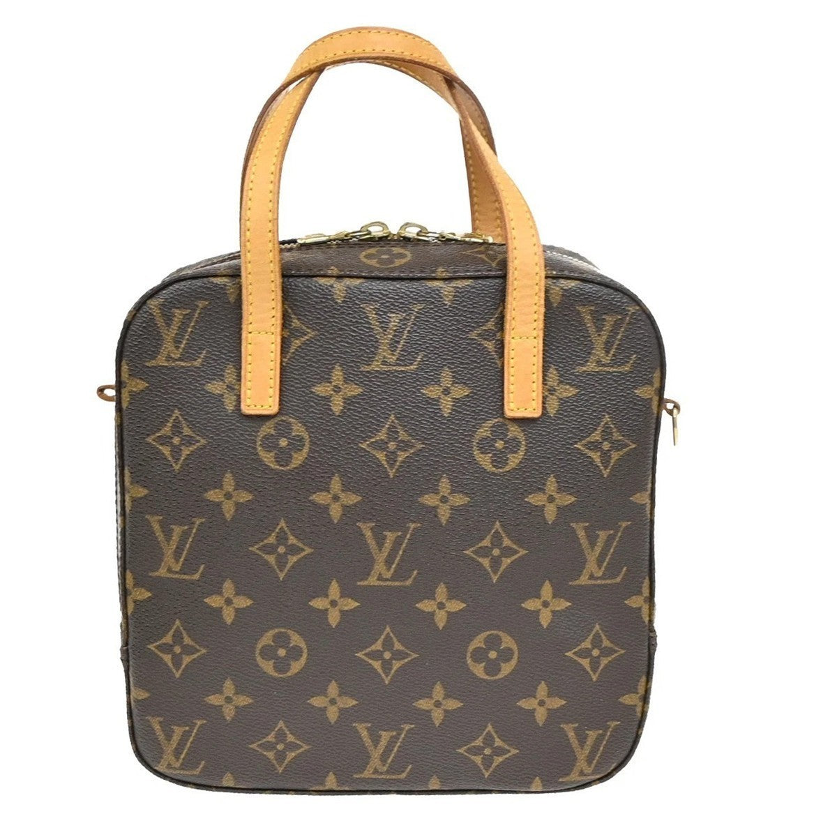 LOUIS VUITTON Logo Spontini Hand Bag Monogram Leather Brown M47500 87KC234