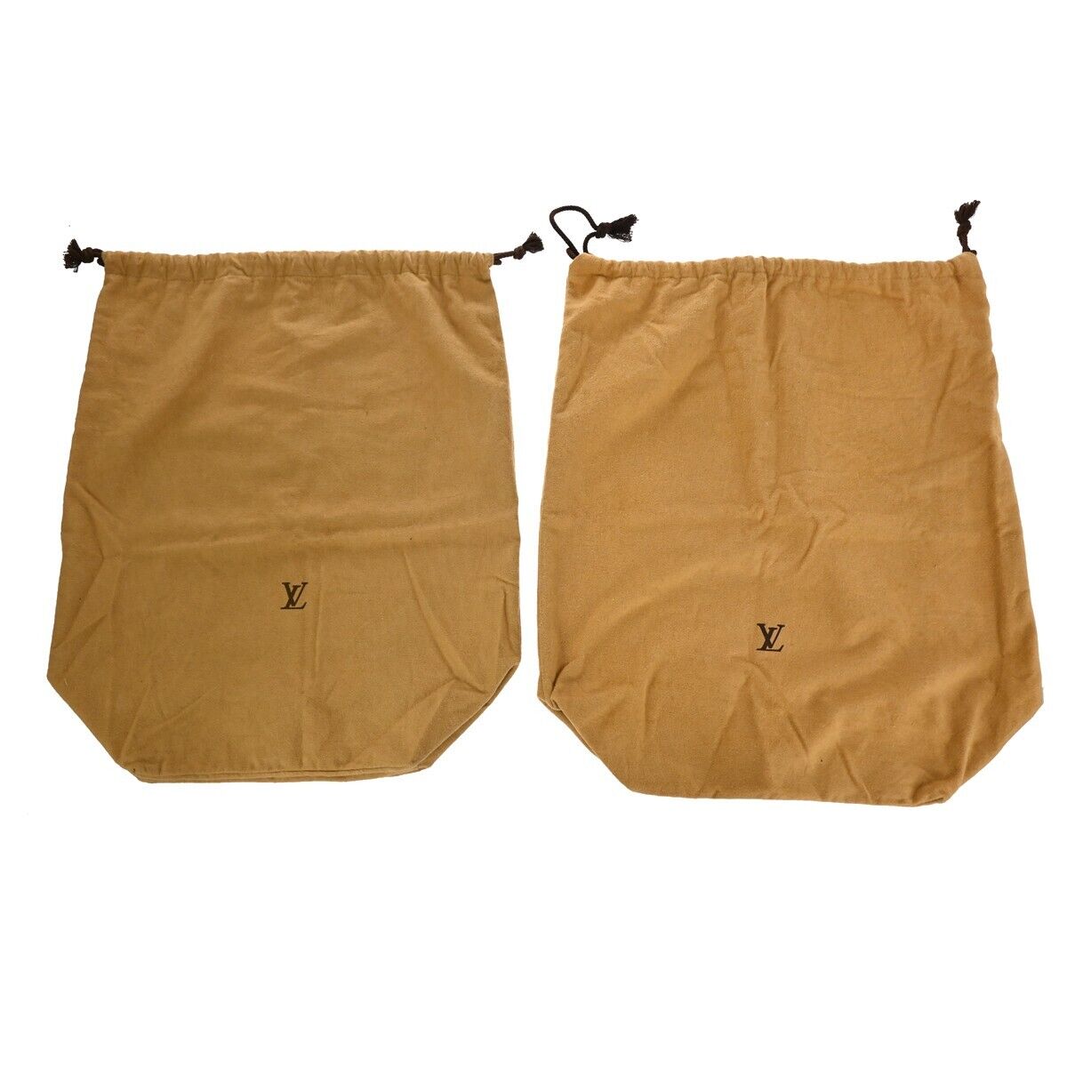 LOUIS VUITTON Logo 10 Set Dust Bag Drawstring Canvas Cotton Beige Brown 09GA871