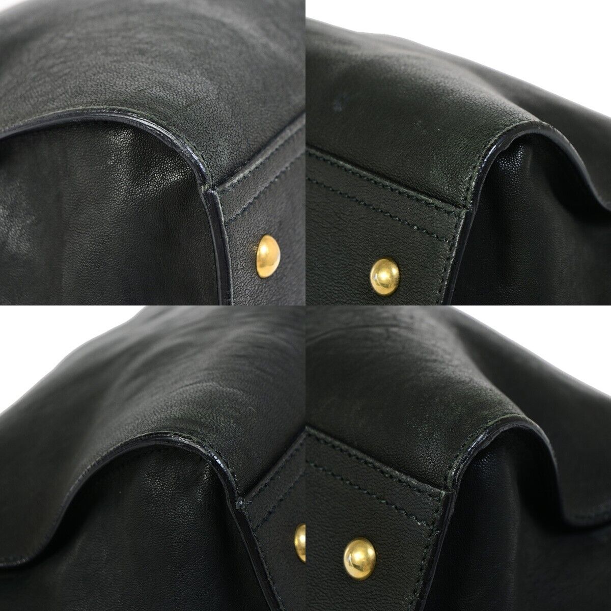 YVES SAINT LAURENT YSL Logo Cabas Chyc Hand Bag Leather Black GHW Italy 70EB951