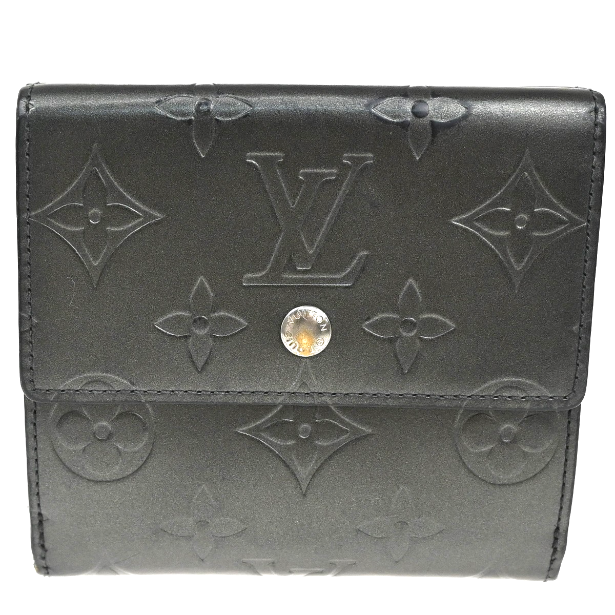 LOUIS VUITTON Porte Monnaie Billets Wallet Monogram Mat Gray M65112 63CA468