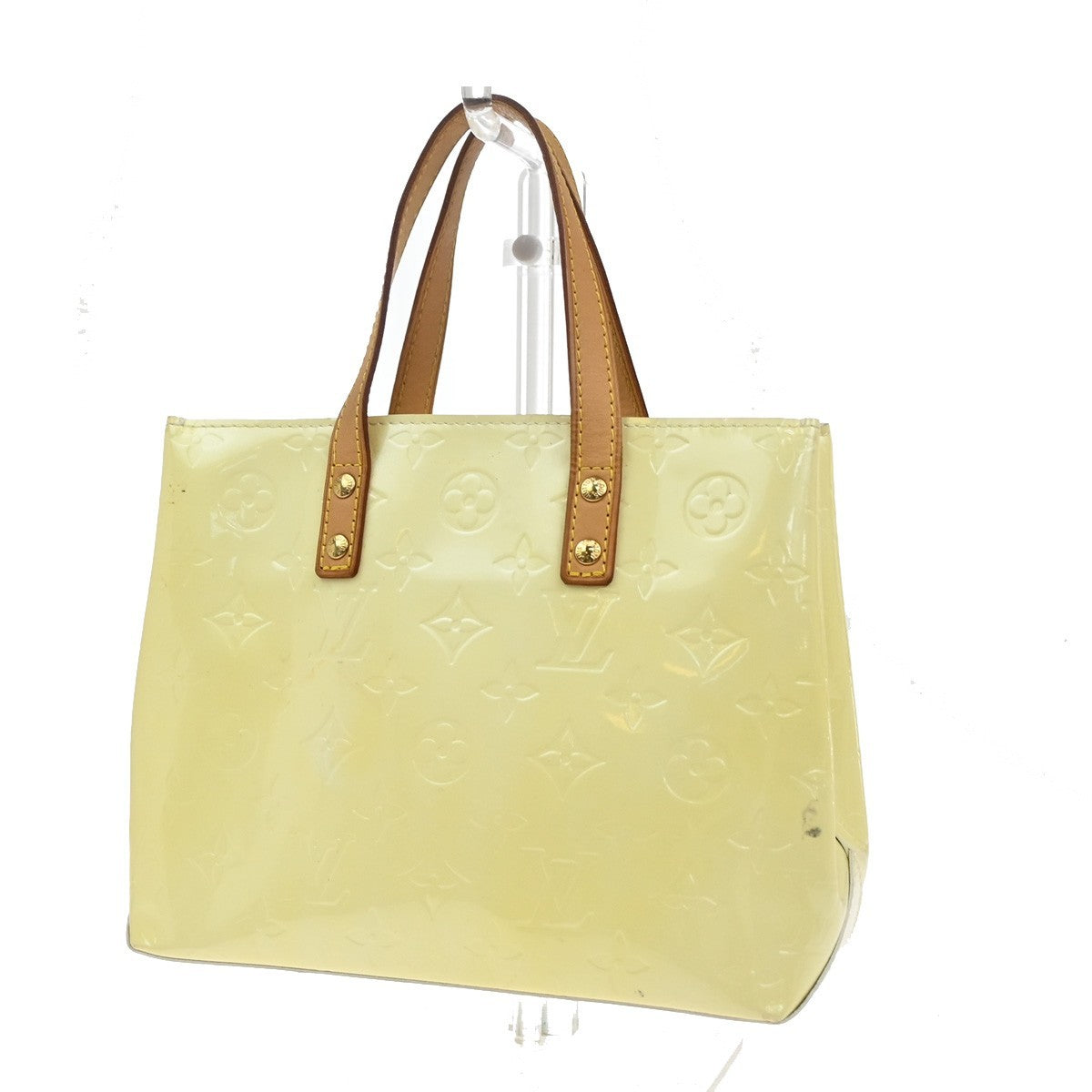 LOUIS VUITTON Monogram Vernis Reade PM Hand Bag Perle Yellow M91336 62CA082