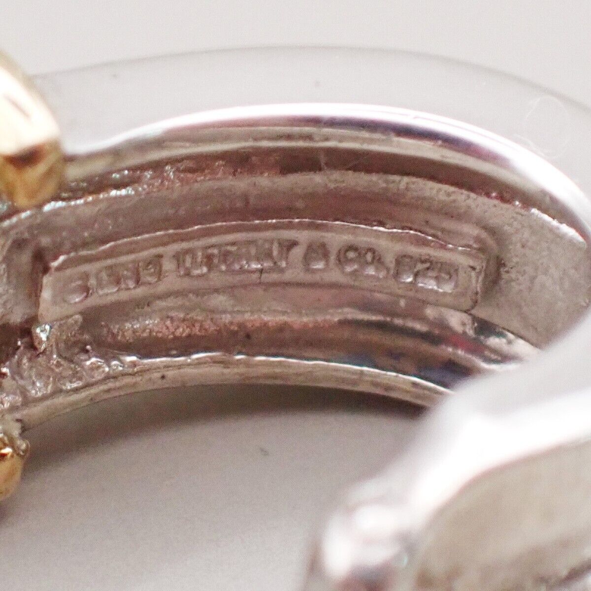 Tiffany & Co. Logo Groove Earrings Gold 750 Silver 925 Hoop 80YF683