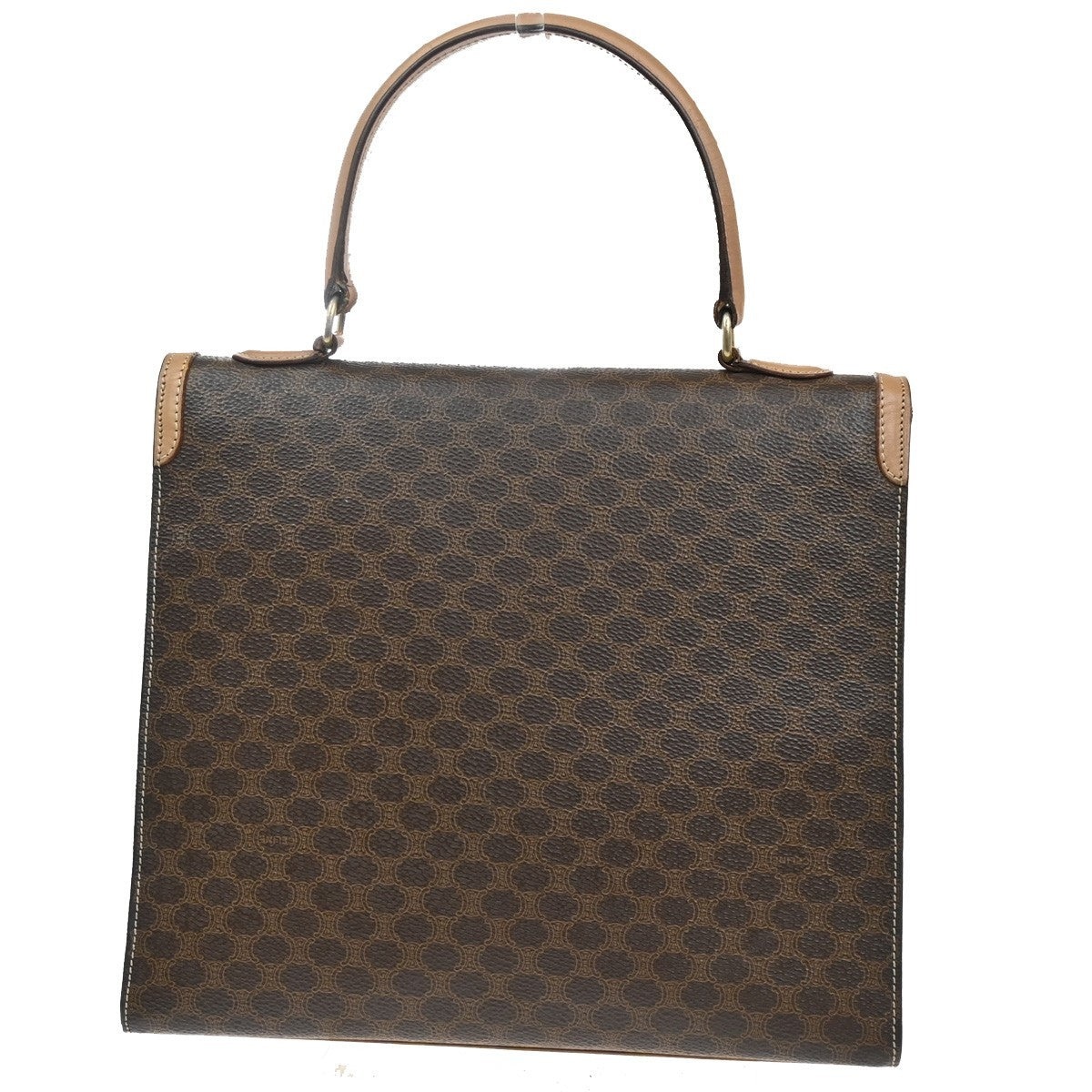 CELINE Logo Macadam Shoulder  Hand Bag PVC Leather Brown GHW  Italy 30AA117