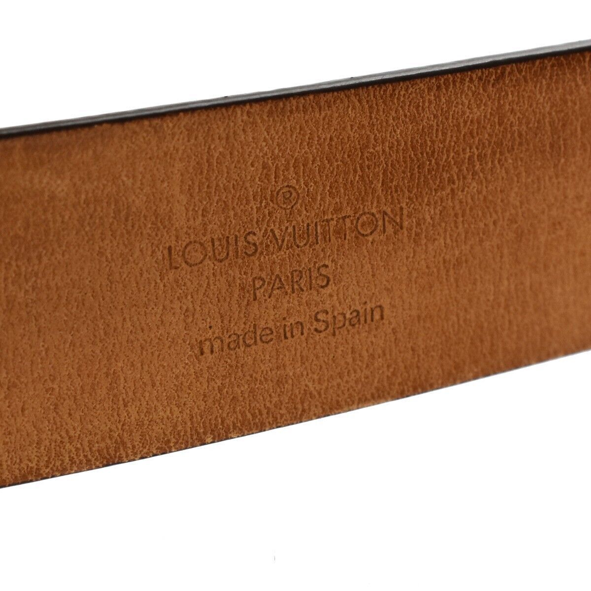 LOUIS VUITTON Ceinture LST Belt Leather Brown Silver M6809 Spain 60GA235