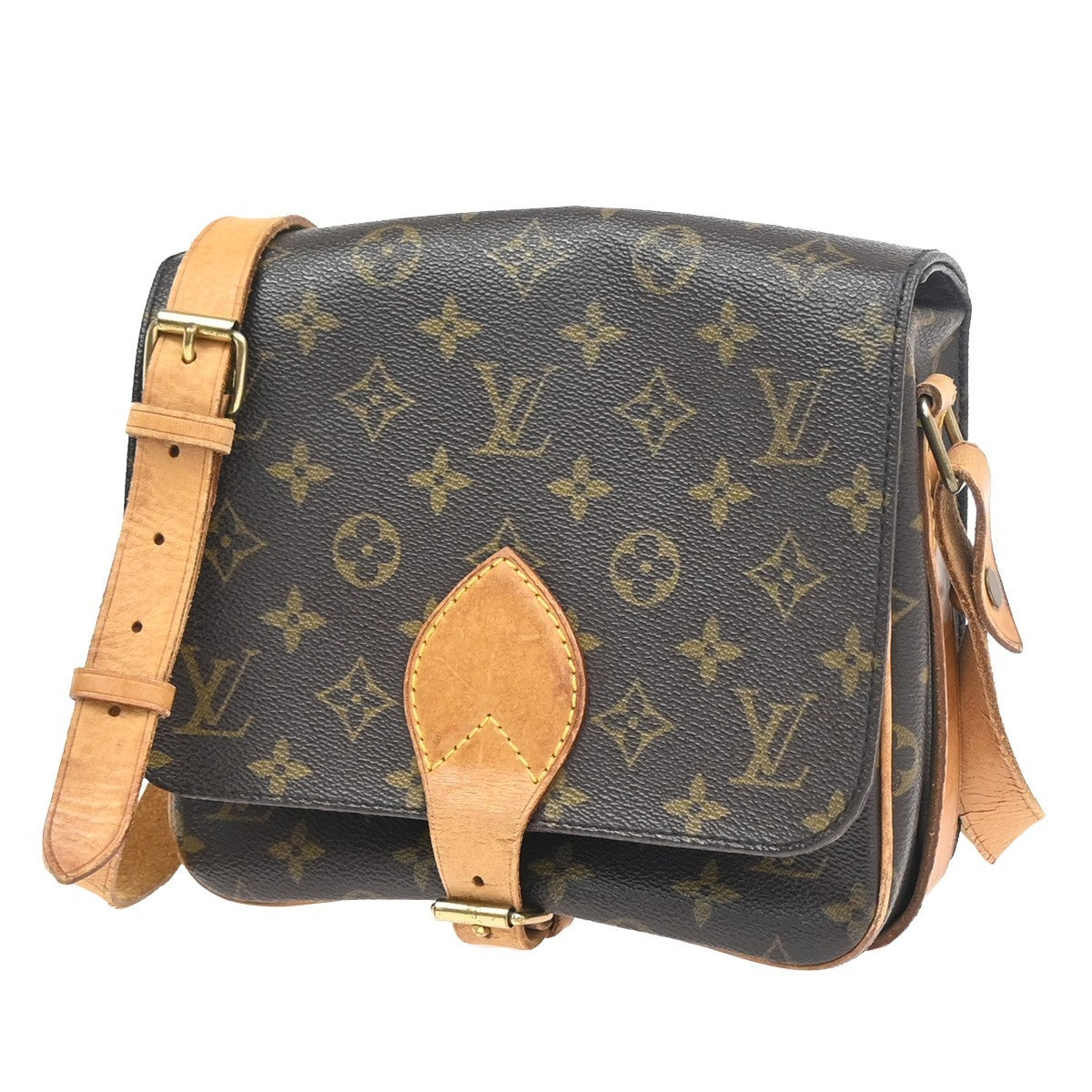 LOUIS VUITTON Cartouchiere MM Shoulder Bag Monogram Leather Brown M51253 31ZA331