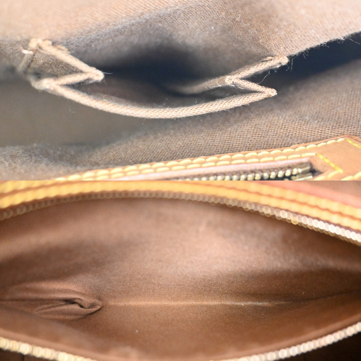 LOUIS VUITTON Cabas Mezzo Shoulder Bag Monogram Leather Brown M51151 77TA680