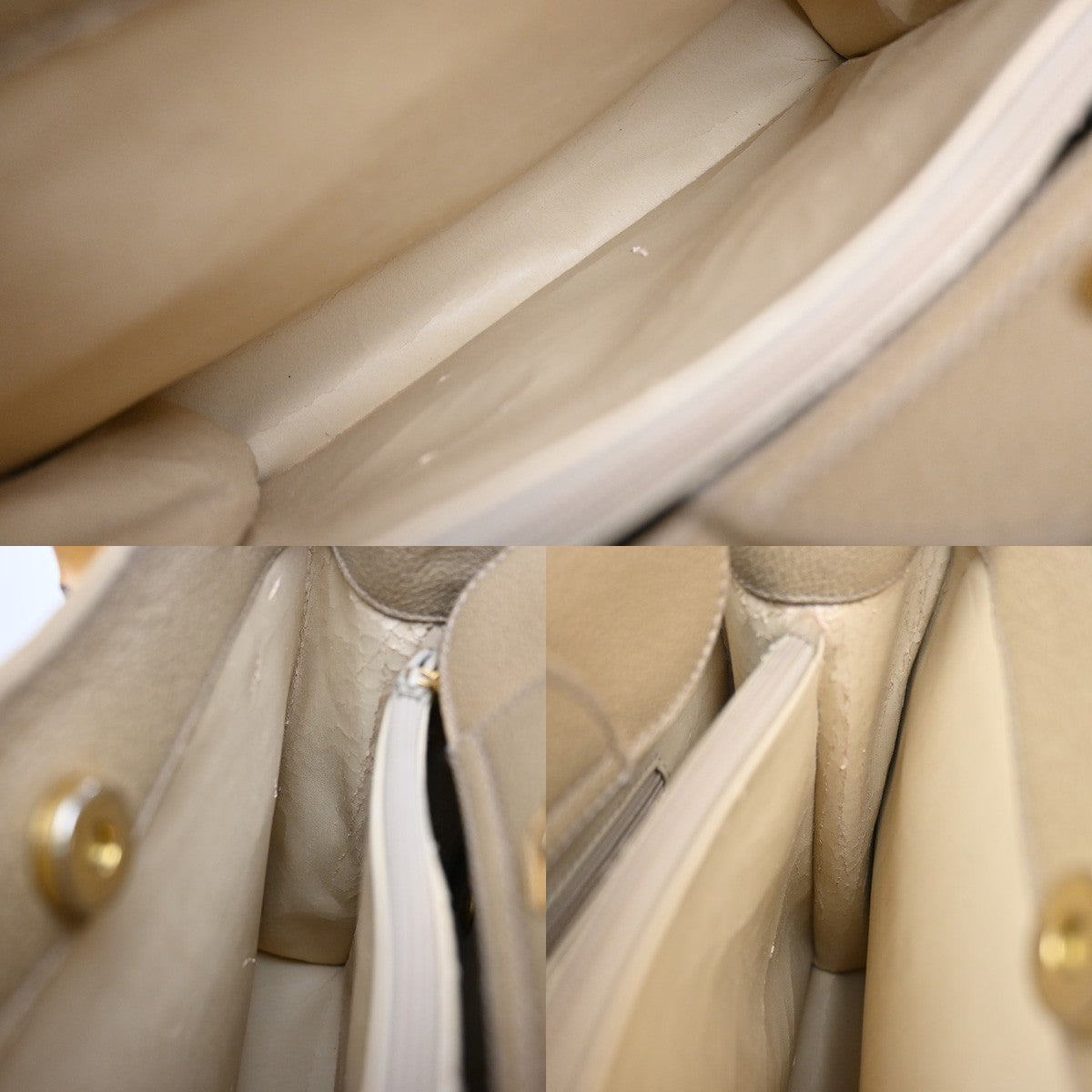 GUCCI Logo Bamboo Handle Tote Hand Bag Suede Leather Beige GHW Italy 38MA593