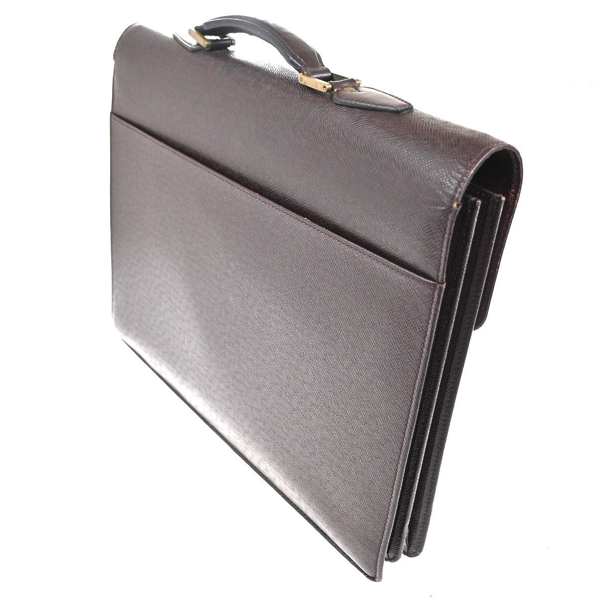 LOUIS VUITTON LV Moskova Briefcase Hand Bag Taiga Leather Purple M30036 67KC395