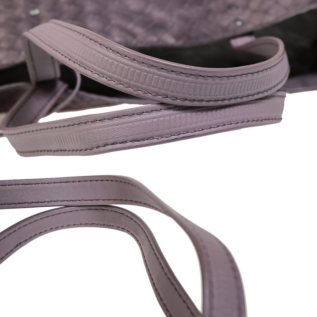 BOTTEGA VENETA Intrecciato Hand Tote Bag Nylon Leather Purple Italy 38EC674