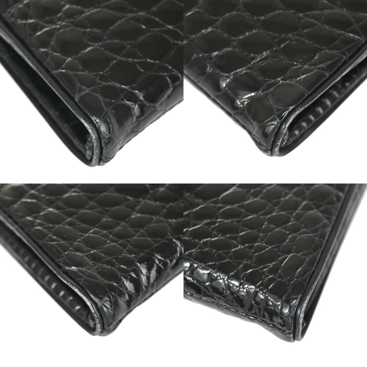 LOEWE Logo Anagram 2way Chain Shoulder Clutch Bag Exotic Leather Brack 88ED471