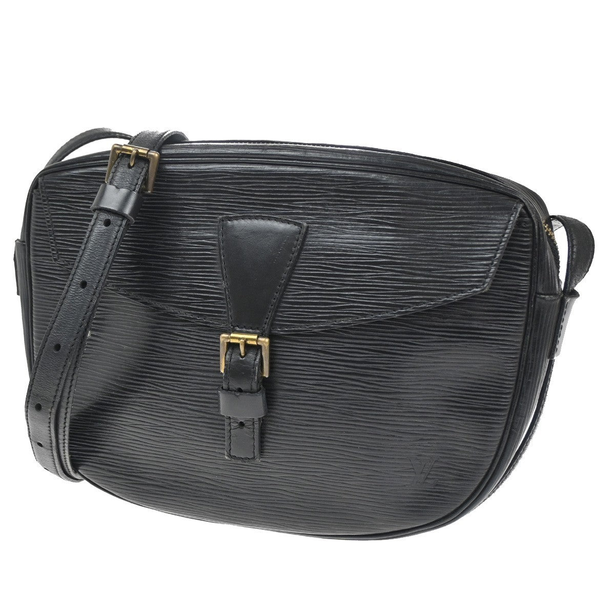 LOUIS VUITTON LV Logo Jeune Fille Shoulder Bag Epi Leather Black M52152 65CA685