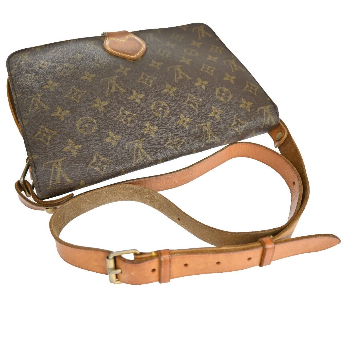 LOUIS VUITTON Cartouchiere GM Shoulder Bag Monogram Leather Brown M51252 64EA441