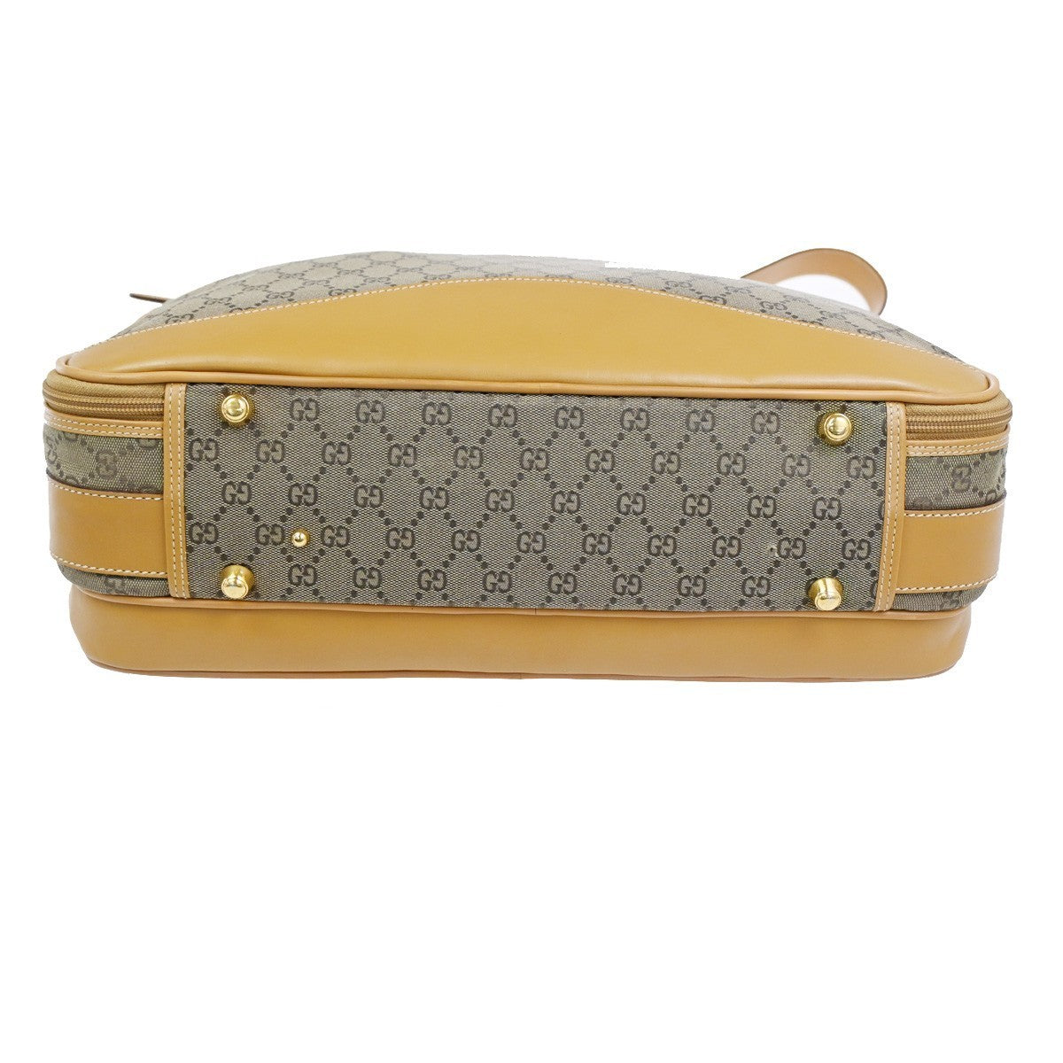 GUCCI GG Pattern 2Way Travel Shoulder Hand Bag Canvas Leather Brown GHW 34ZA245