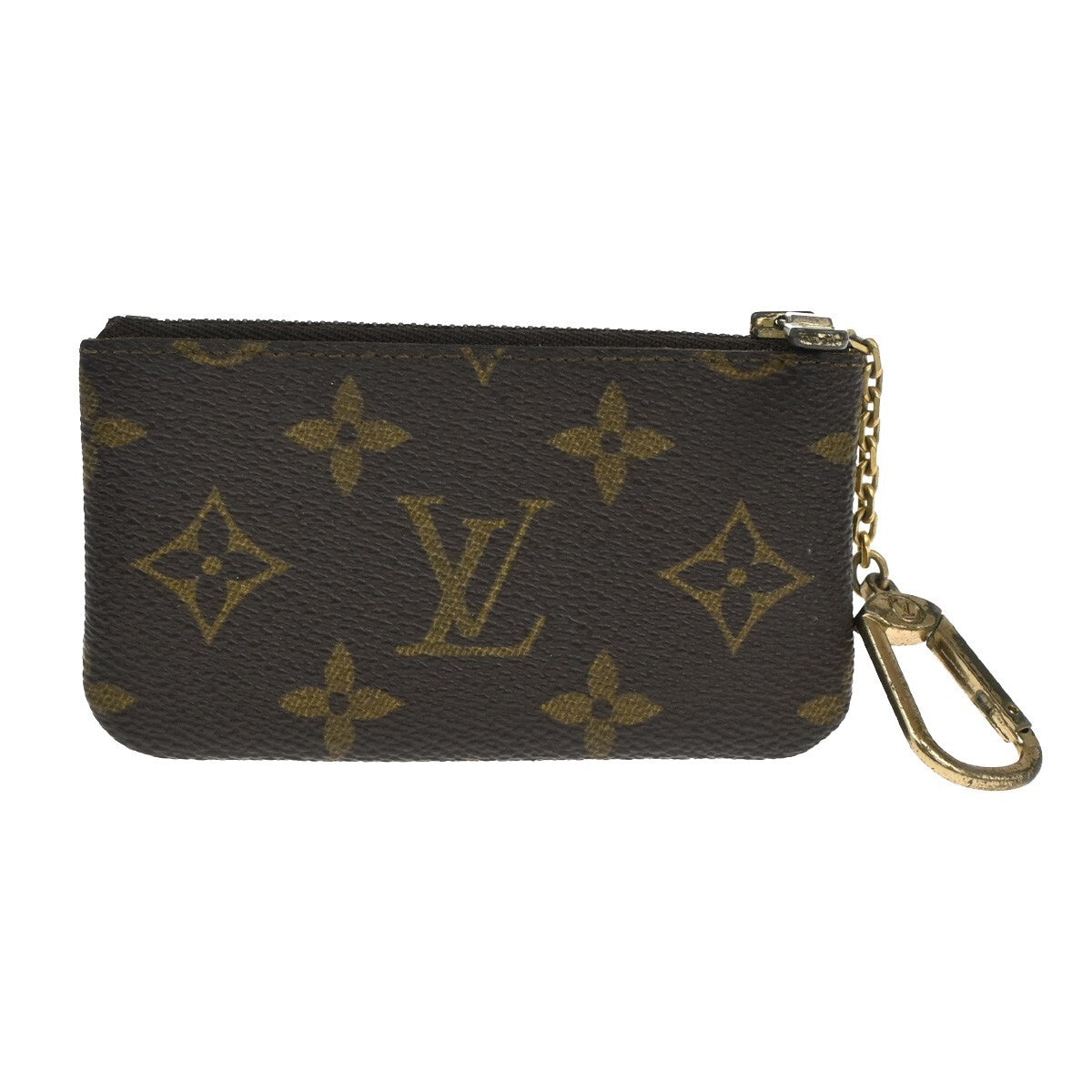 LOUIS VUITTON LV Pochette Cle Coin Case Monogram Leather Brown M62650 09EE241