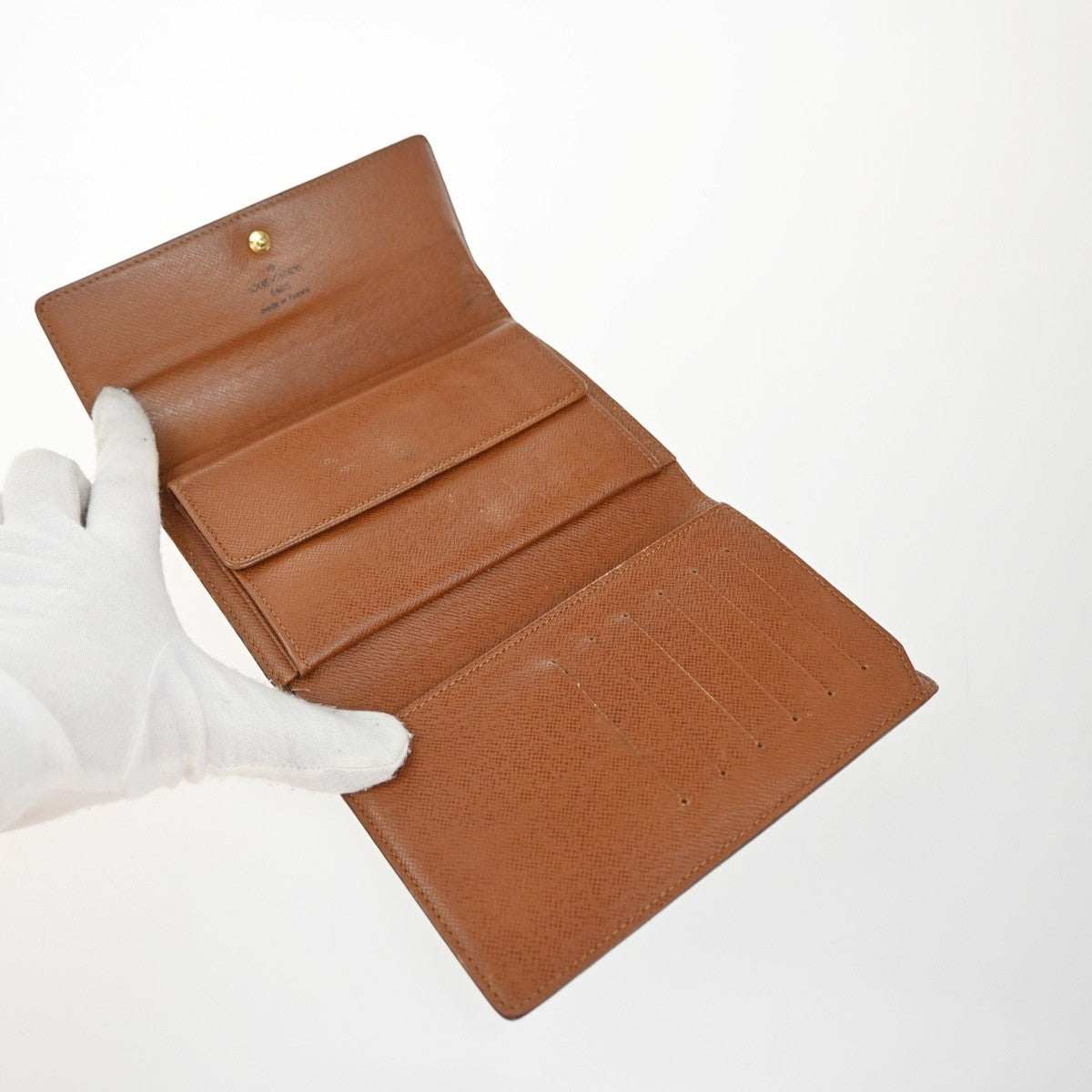 LOUIS VUITTON LV Logo 2 Set Bifold Wallet Monogram Leather Brown 04EG272