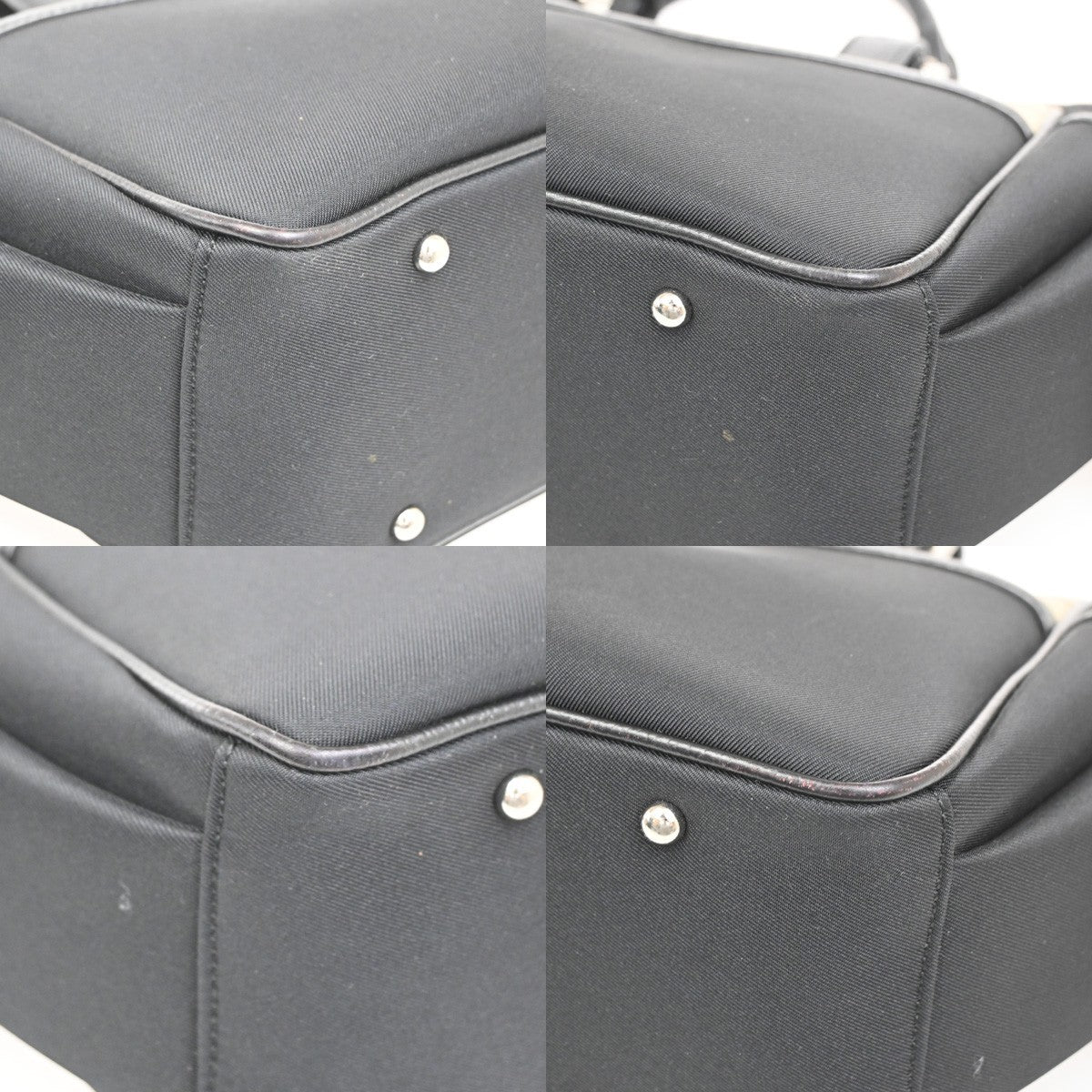 BURBERRY Logo Nova Check Hand Tote Bag Nylon Leather Beige Black 61DA184