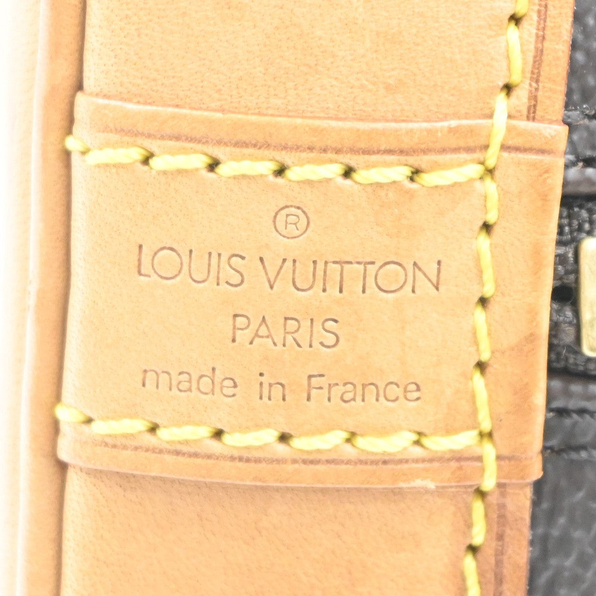 LOUIS VUITTON LV Logo Alma Hand Bag Monogram Leather Brown France M51130 76MA230