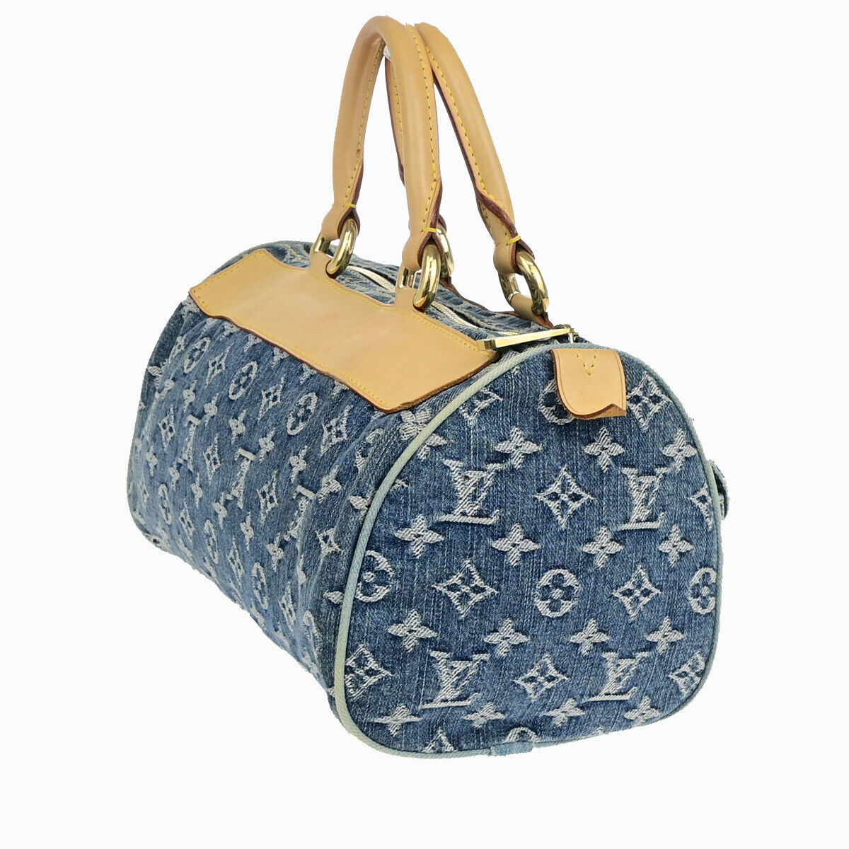 LOUIS VUITTON Neo Speedy Hand Bag Monogram Denim Leather Blue M95019 648YF702