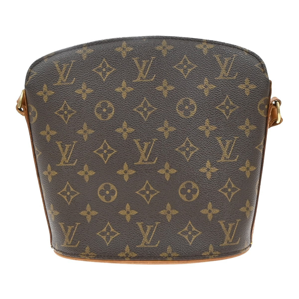 LOUIS VUITTON Logo Drouot Shoulder Bag Monogram Leather Brown M51290 19KB485