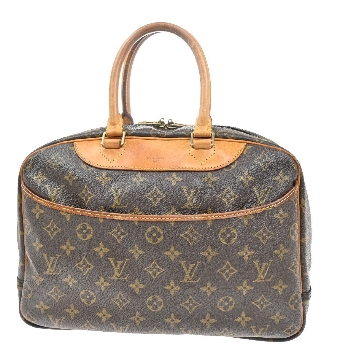 LOUIS VUITTON LV Logo Deauville Hand Bag Monogram Leather Brown M47270 34AA104