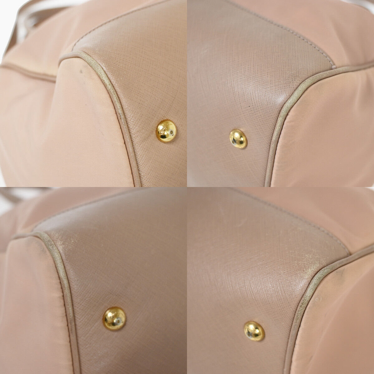 SALVATORE FERRAGAMO Gancini 2way Shoulder Bag Nylon Leather Pink Beige 66YE151