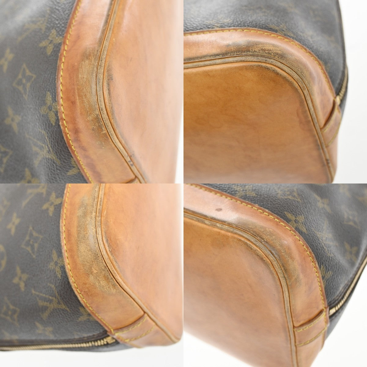 LOUIS VUITTON LV Logo Alma Hand Bag Monogram Leather Brown USA M51130 35YJ194