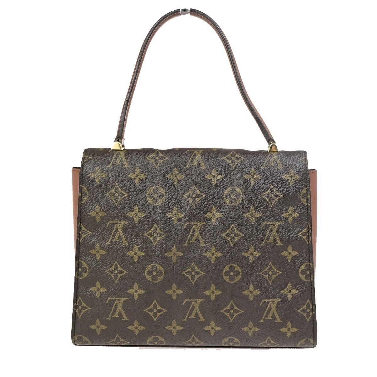 LOUIS VUITTON LV Logo Malesherbes Hand Bag Monogram Leather Brown M51379 65SJ507