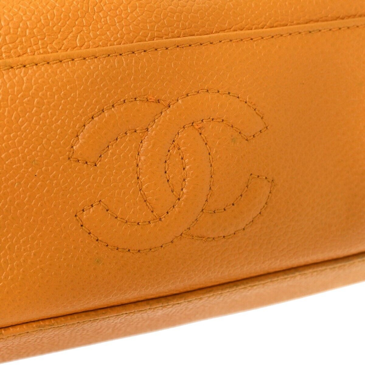 CHANEL Triple CC Logo Chain Shoulder Bag Grained Calfskin Leather OG 683RH552