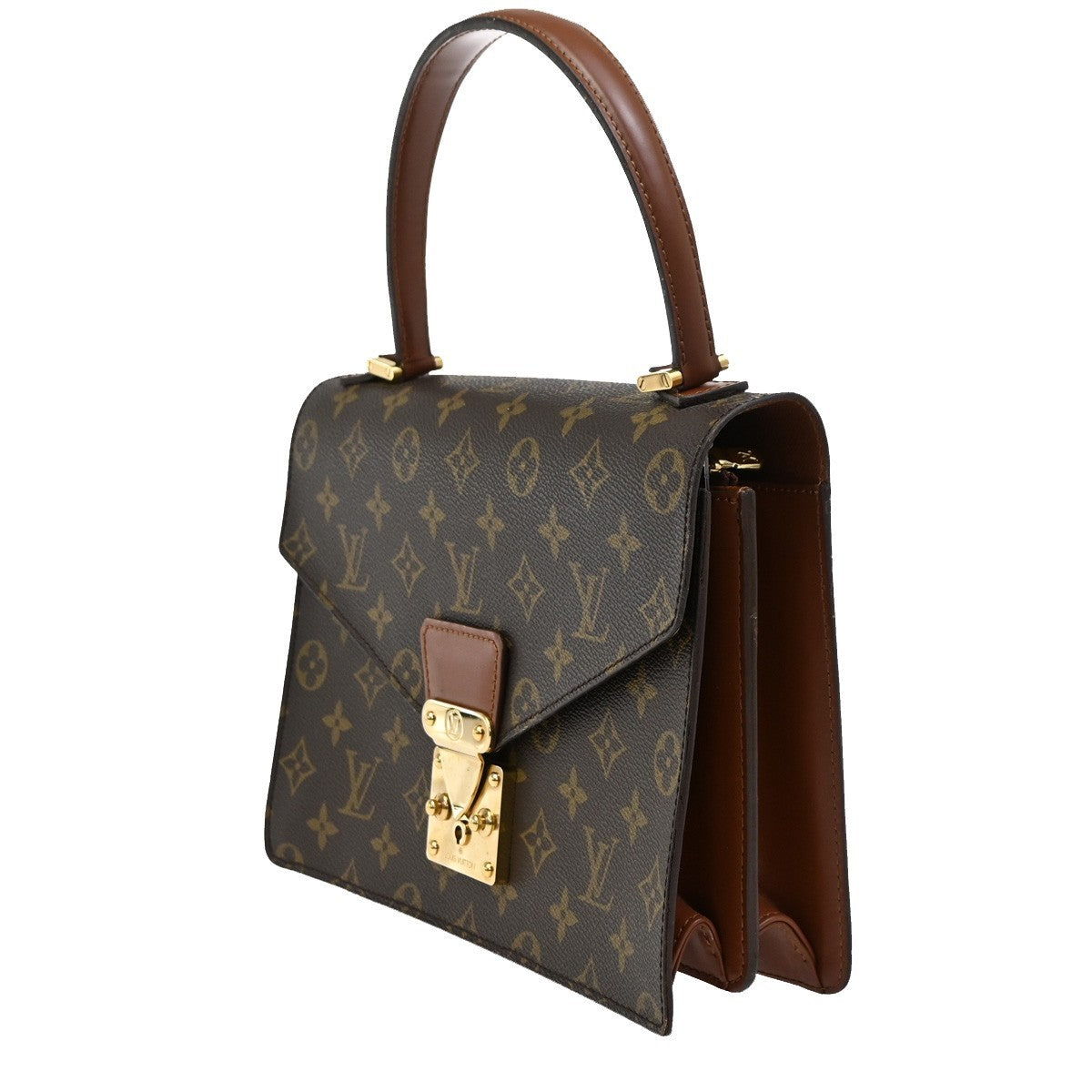 LOUIS VUITTON Concorde Hand Bag Monogram Leather Brown France M51190 70DA219
