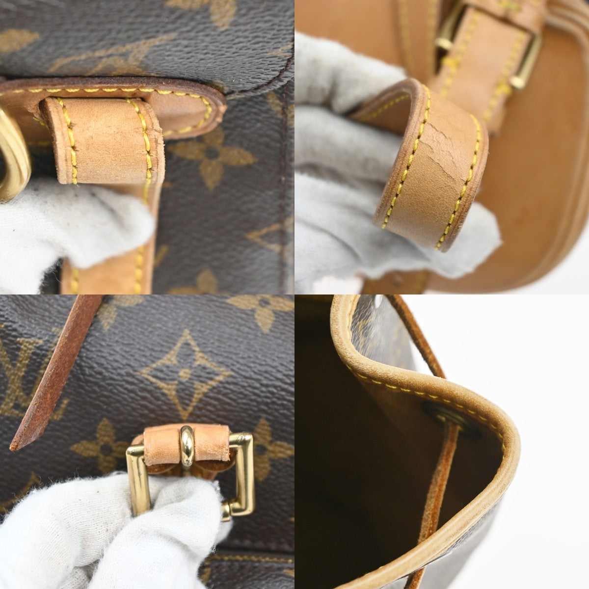 LOUIS VUITTON Montsouris MM Backpack Bag Monogram Leather Brown M51136 90MA414
