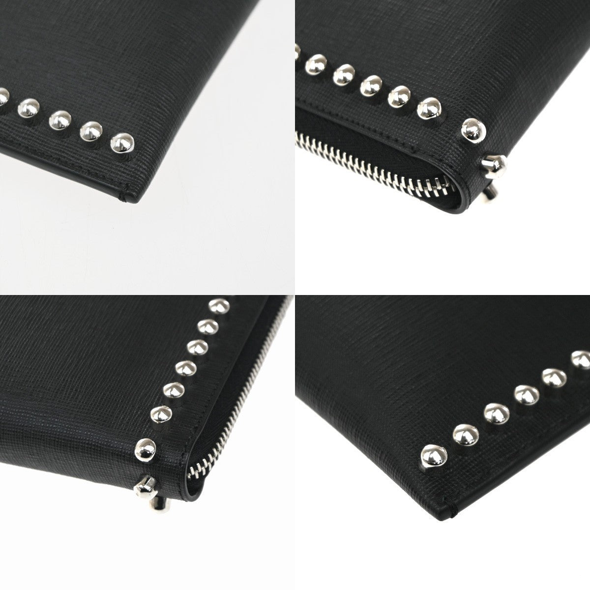 FENDI Karlito Karl Lagerfeld Clutch Bag Leather Fur Black SHW Italy 30EG245