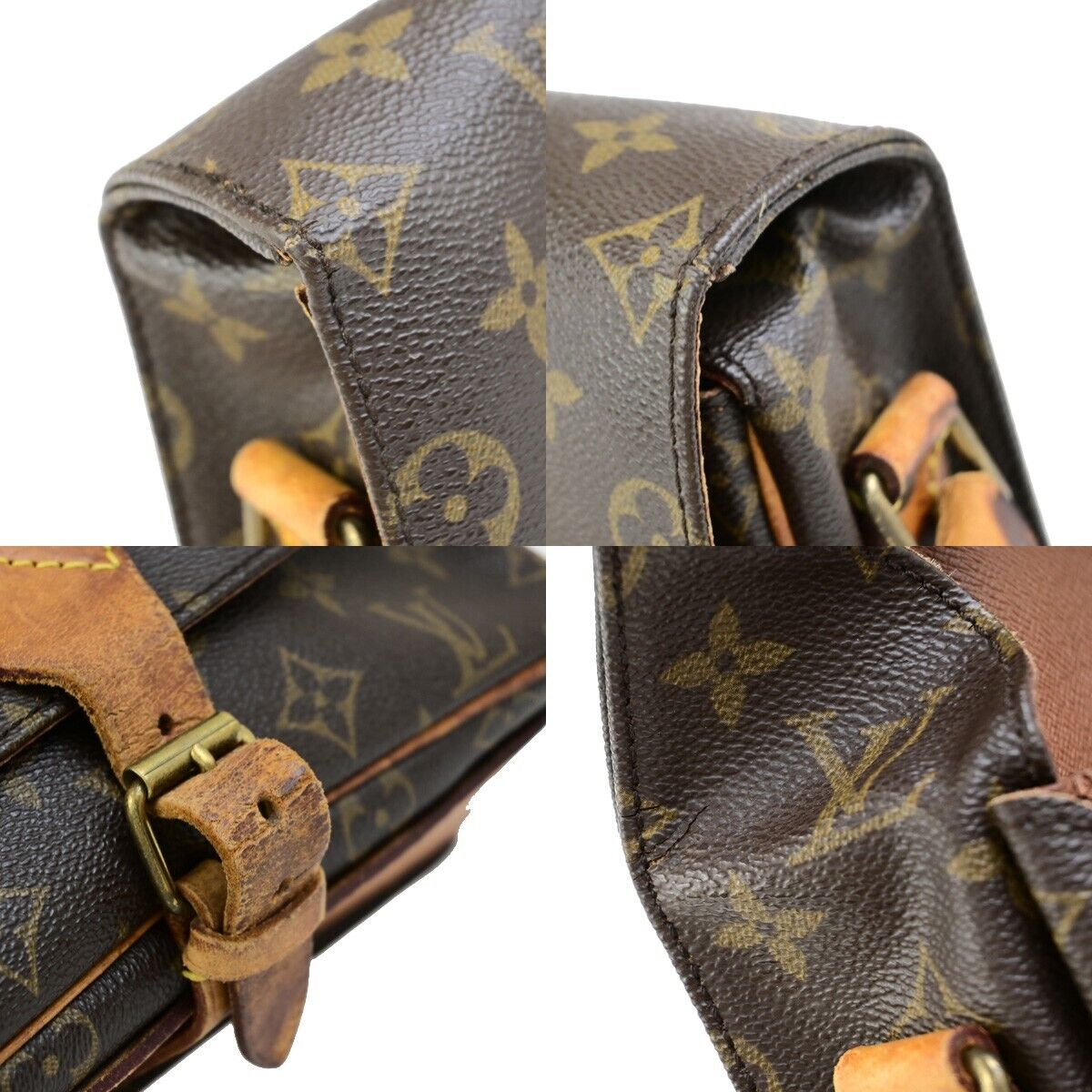 LOUIS VUITTON Cartouchiere GM Shoulder Bag Monogram Leather Brown M51252 67EC980