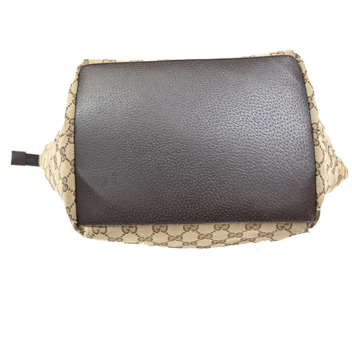 GUCCI Logo Sherry GG Pattern Hand Bag Canvas Leather Brown Italy 31CA550