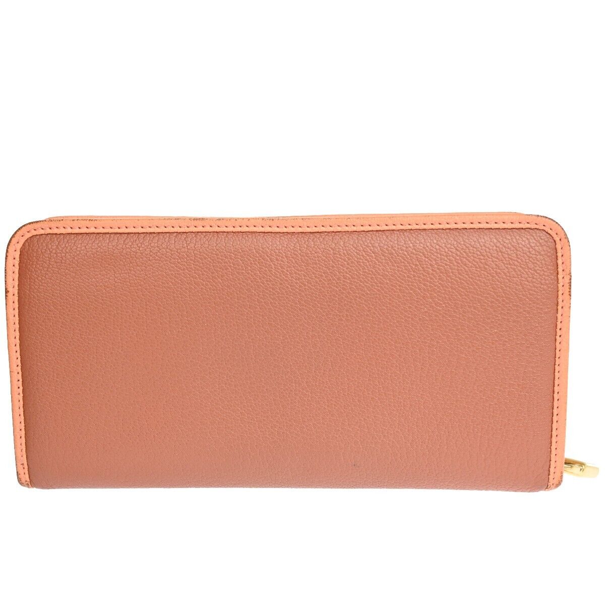 LOEWE Logo AMAZONA Long Wallet Purse Leather Brown Gold-Plated Spain 31SH544