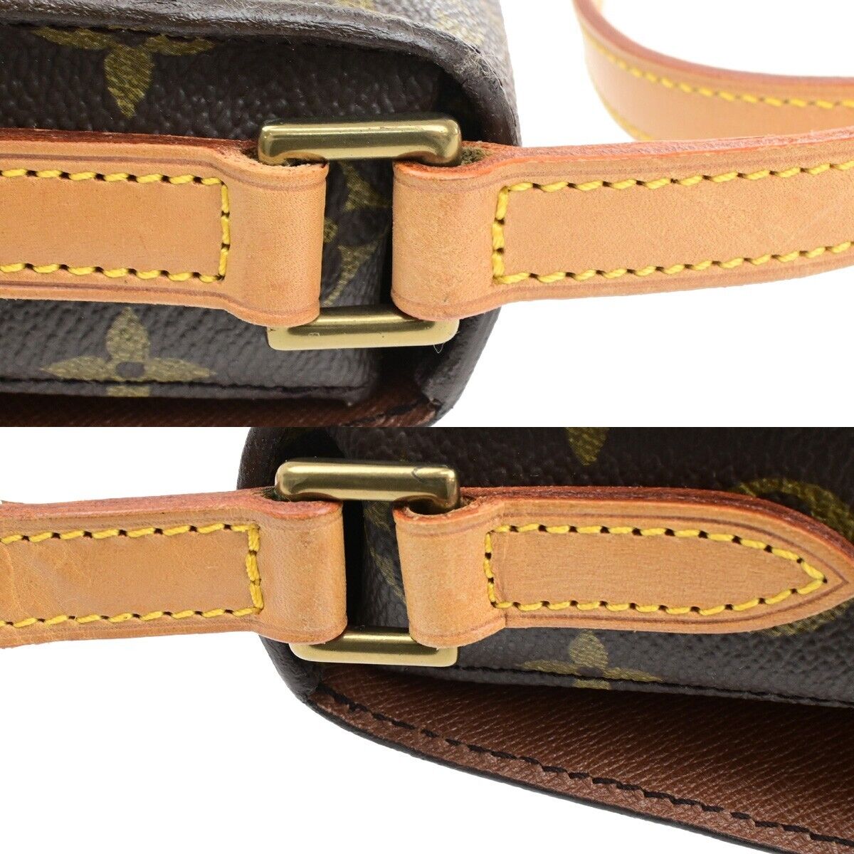 LOUIS VUITTON Saint Cloud MM Shoulder Bag Monogram Leather Brown M51243 87ED457