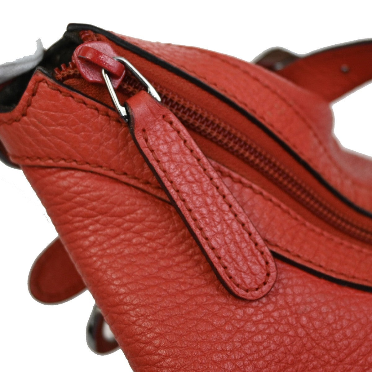 GUCCI Logo GG Pattern Shoulder Hobo Bag Leather Red SHW Italy 37FB597