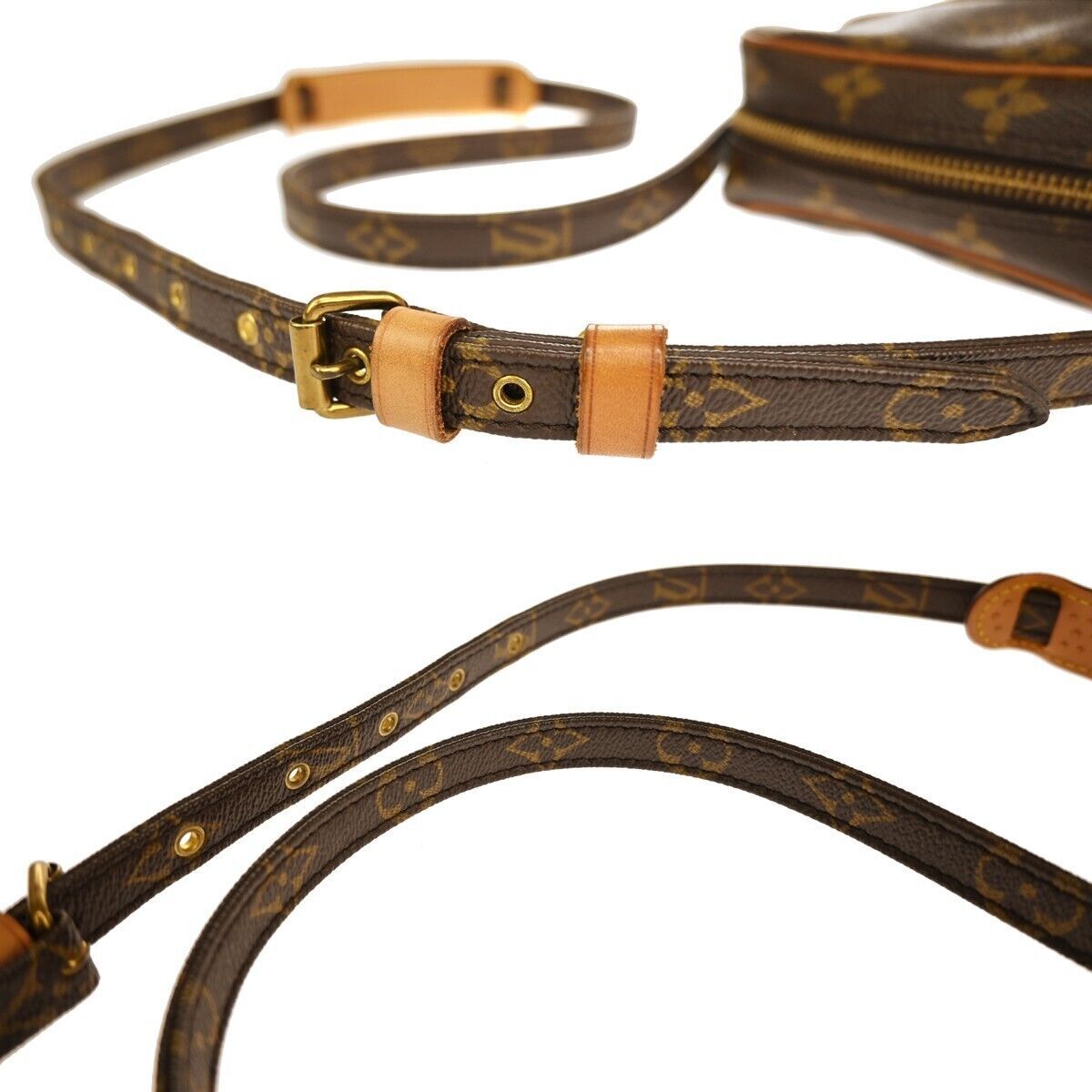 LOUIS VUITTON Danube Shoulder Bag Monogram Leather Brown France M45266 31GA141