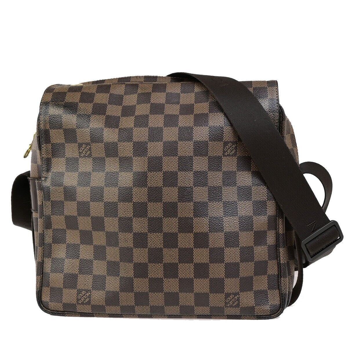 LOUIS VUITTON Naviglio Shoulder Bag Damier Ebene Leather Brown N45255 35FB268