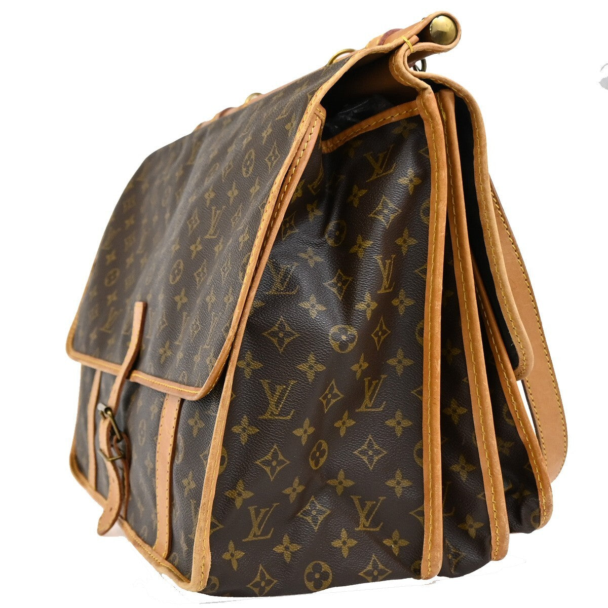 LOUIS VUITTON LV Sac Kleber Shoulder Bag Monogram Leather Brown M58122 13FB539